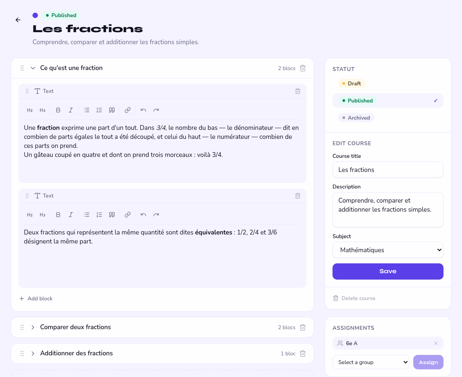an online course and its modules, under construction